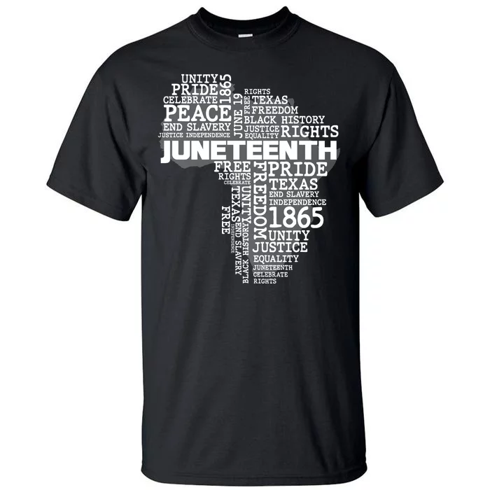 Juneteenth June 19 1865 Africa Word Cloud Art Tall T-Shirt