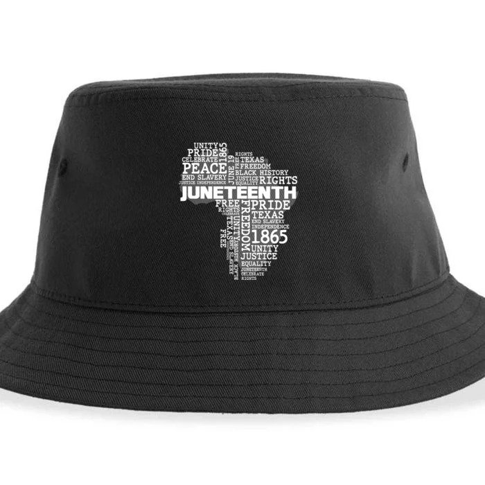 Juneteenth June 19 1865 Africa Word Cloud Art Sustainable Bucket Hat