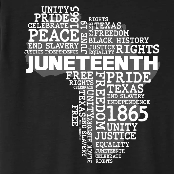 Juneteenth June 19 1865 Africa Word Cloud Art ChromaSoft Performance T-Shirt