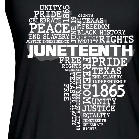 Juneteenth June 19 1865 Africa Word Cloud Art Ladies Essential Flowy Tank