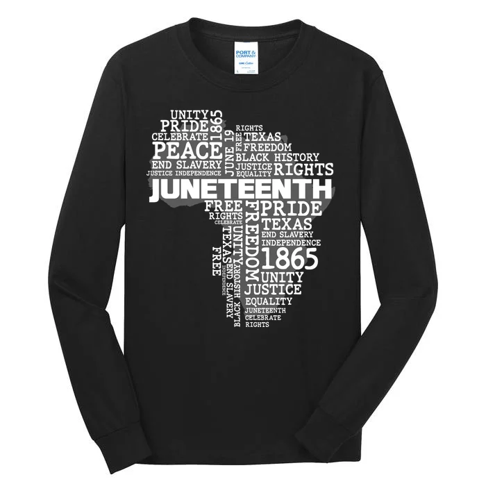 Juneteenth June 19 1865 Africa Word Cloud Art Tall Long Sleeve T-Shirt