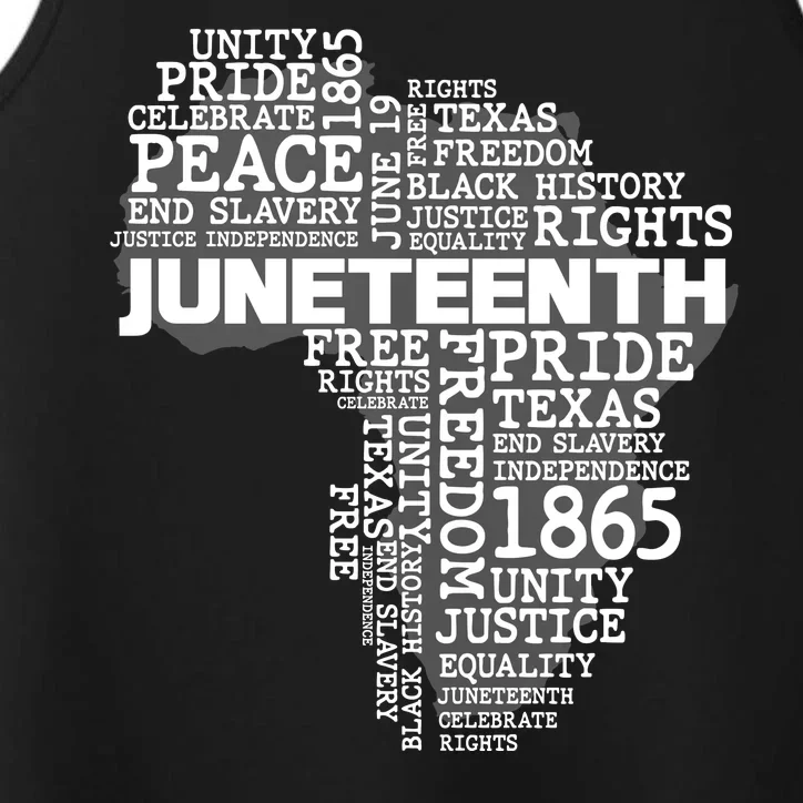 Juneteenth June 19 1865 Africa Word Cloud Art Performance Tank