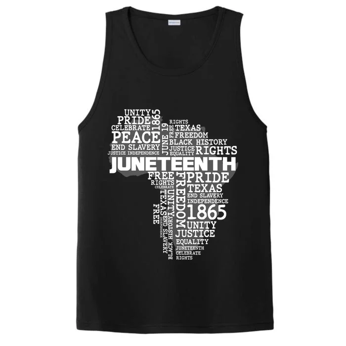 Juneteenth June 19 1865 Africa Word Cloud Art Performance Tank