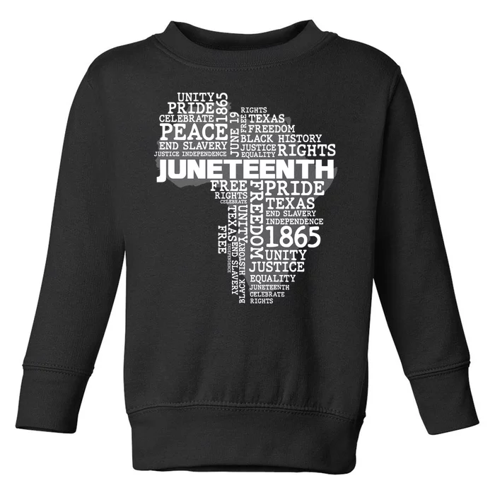 Juneteenth June 19 1865 Africa Word Cloud Art Toddler Sweatshirt