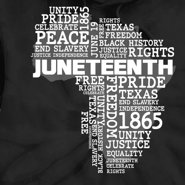 Juneteenth June 19 1865 Africa Word Cloud Art Tie Dye Hoodie