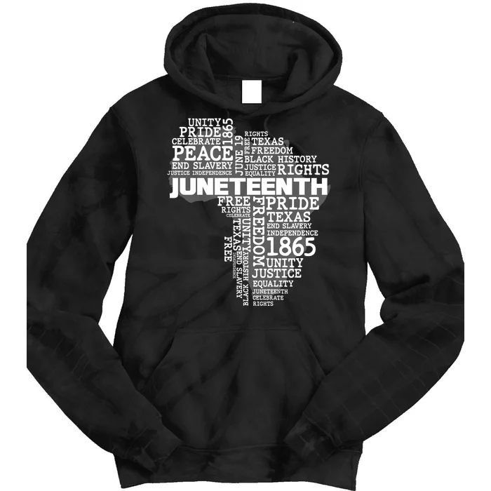 Juneteenth June 19 1865 Africa Word Cloud Art Tie Dye Hoodie