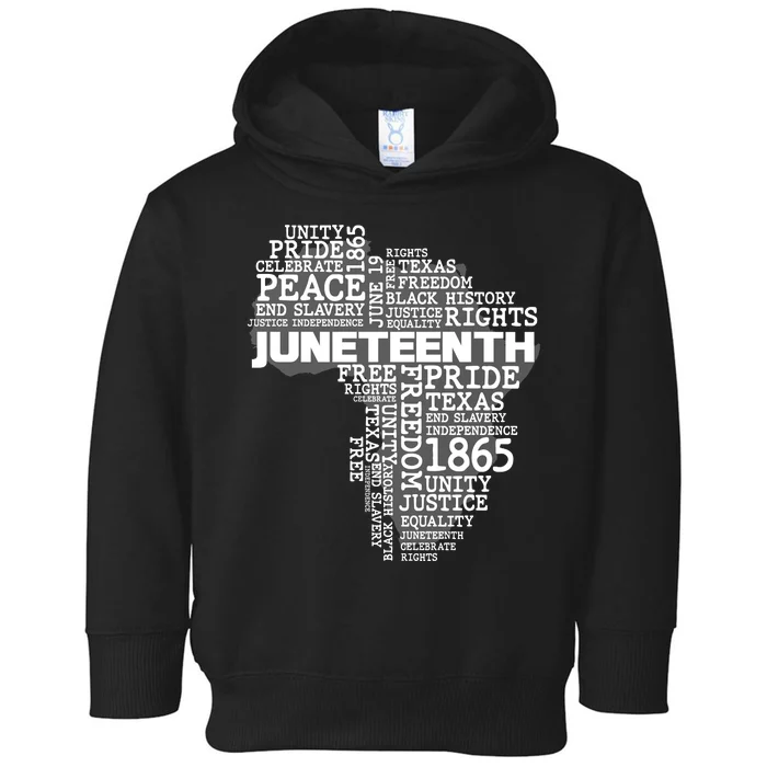 Juneteenth June 19 1865 Africa Word Cloud Art Toddler Hoodie