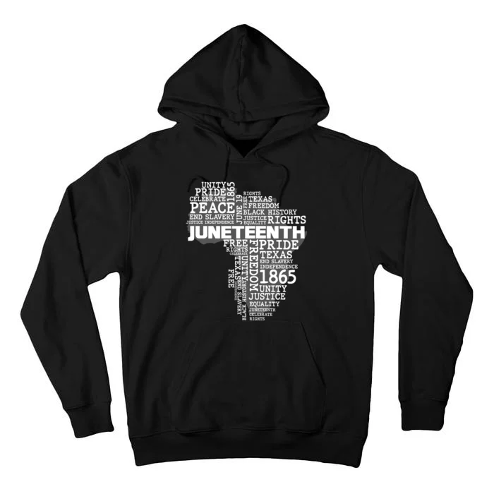 Juneteenth June 19 1865 Africa Word Cloud Art Tall Hoodie