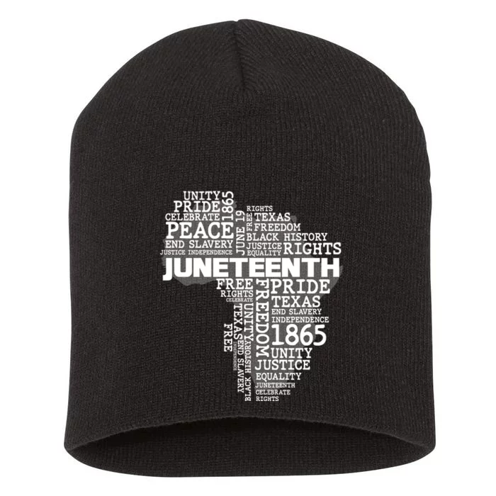 Juneteenth June 19 1865 Africa Word Cloud Art Short Acrylic Beanie