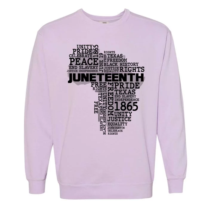 Juneteenth June 19 1865 Africa Word Cloud Art Garment-Dyed Sweatshirt