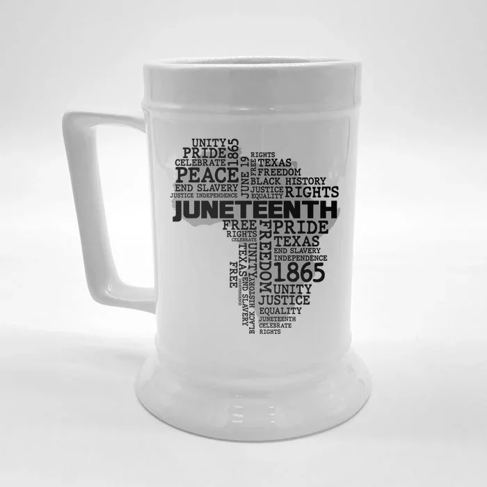 Juneteenth June 19 1865 Africa Word Cloud Art Front & Back Beer Stein