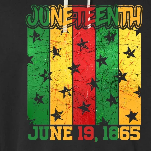 Juneteenth June 19 1865 Traditional Red Gold Green Garment-Dyed Fleece Hoodie