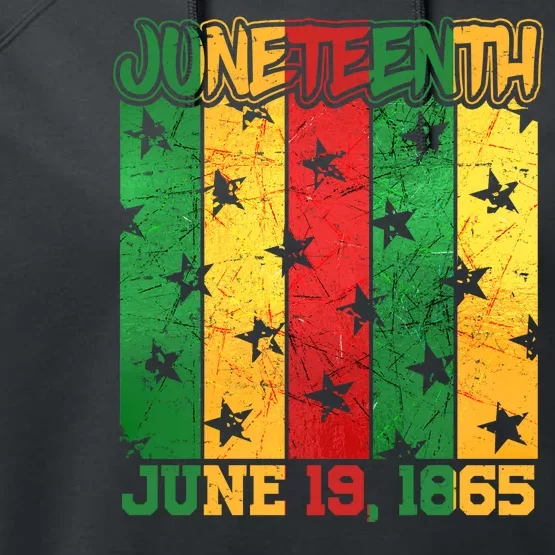 Juneteenth June 19 1865 Traditional Red Gold Green Performance Fleece Hoodie