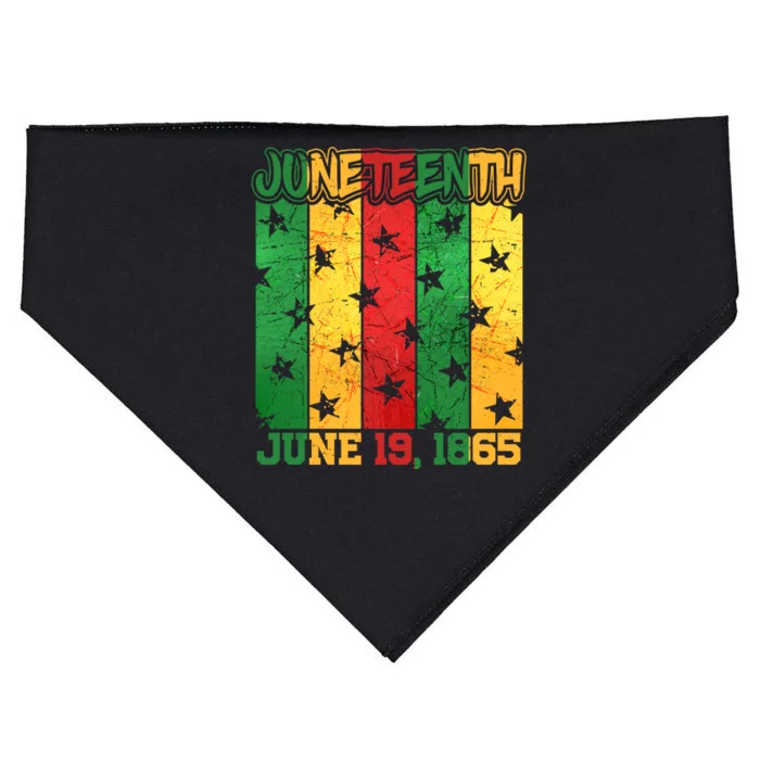 Juneteenth June 19 1865 Traditional Red Gold Green USA-Made Doggie Bandana