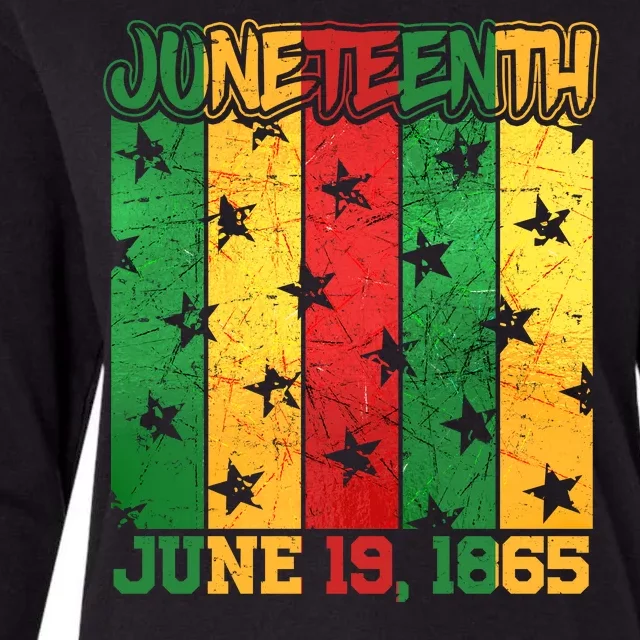 Juneteenth June 19 1865 Traditional Red Gold Green Womens Cotton Relaxed Long Sleeve T-Shirt