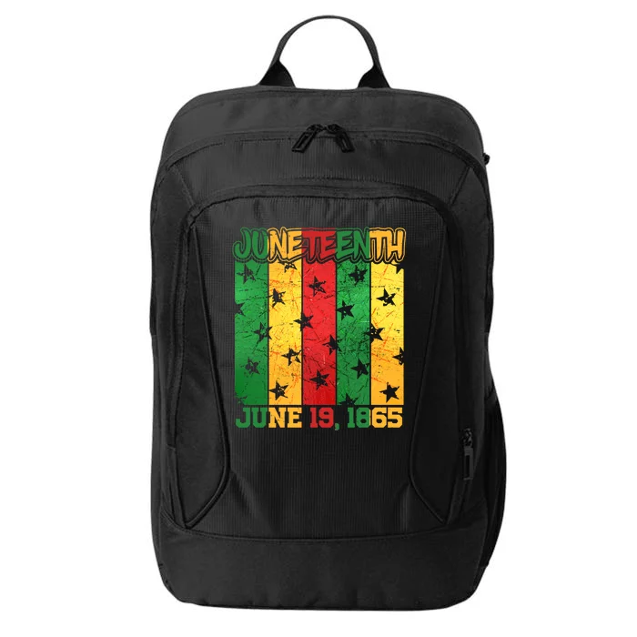 Juneteenth June 19 1865 Traditional Red Gold Green City Backpack