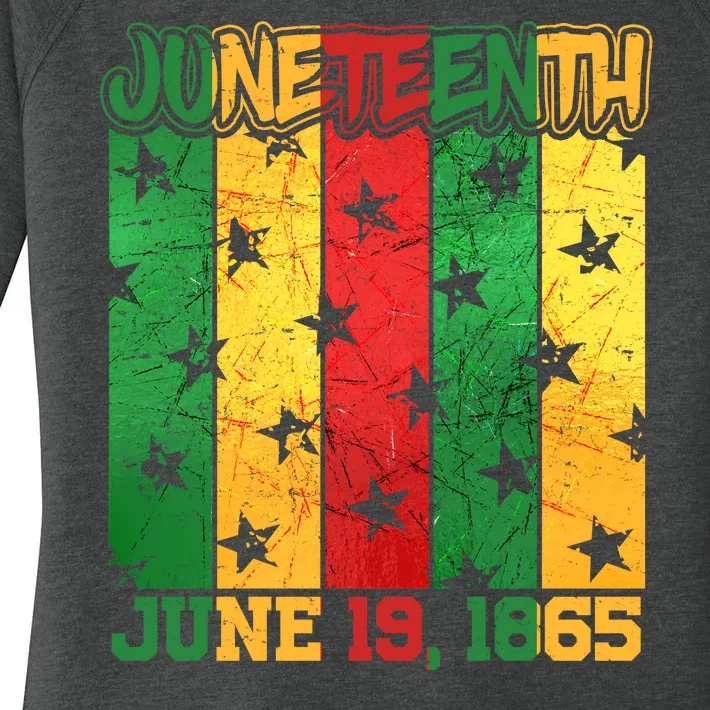 Juneteenth June 19 1865 Traditional Red Gold Green Women's Perfect Tri Tunic Long Sleeve Shirt