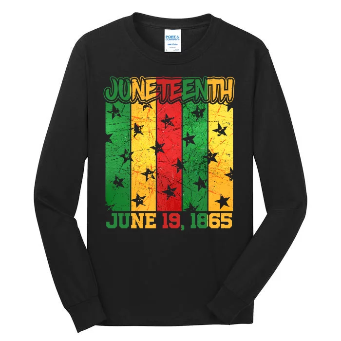 Juneteenth June 19 1865 Traditional Red Gold Green Tall Long Sleeve T-Shirt