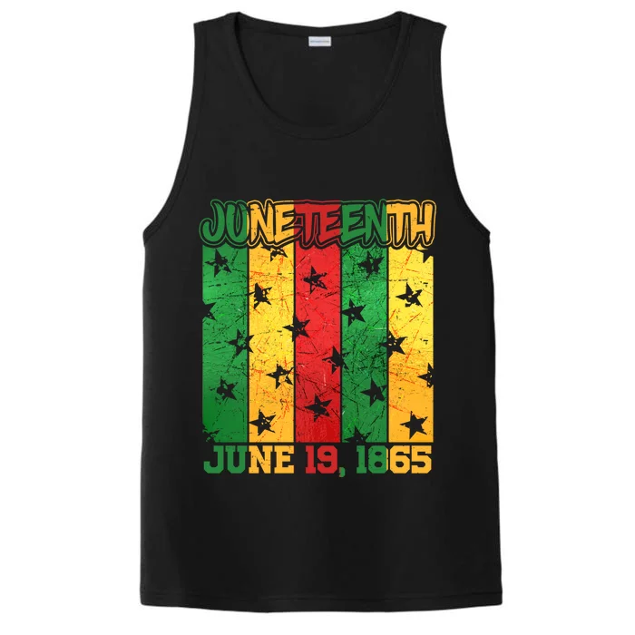 Juneteenth June 19 1865 Traditional Red Gold Green Performance Tank