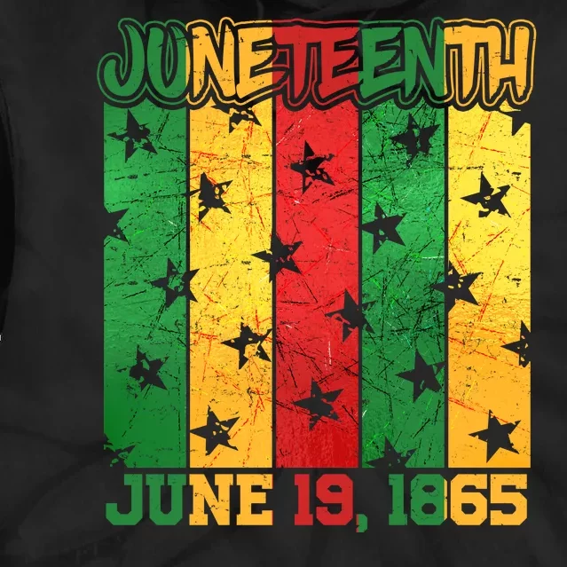 Juneteenth June 19 1865 Traditional Red Gold Green Tie Dye Hoodie