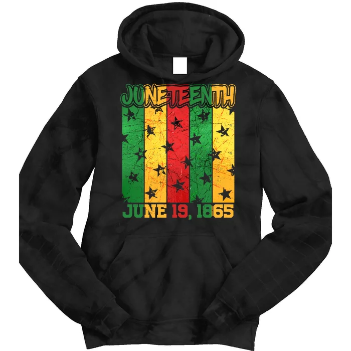 Juneteenth June 19 1865 Traditional Red Gold Green Tie Dye Hoodie