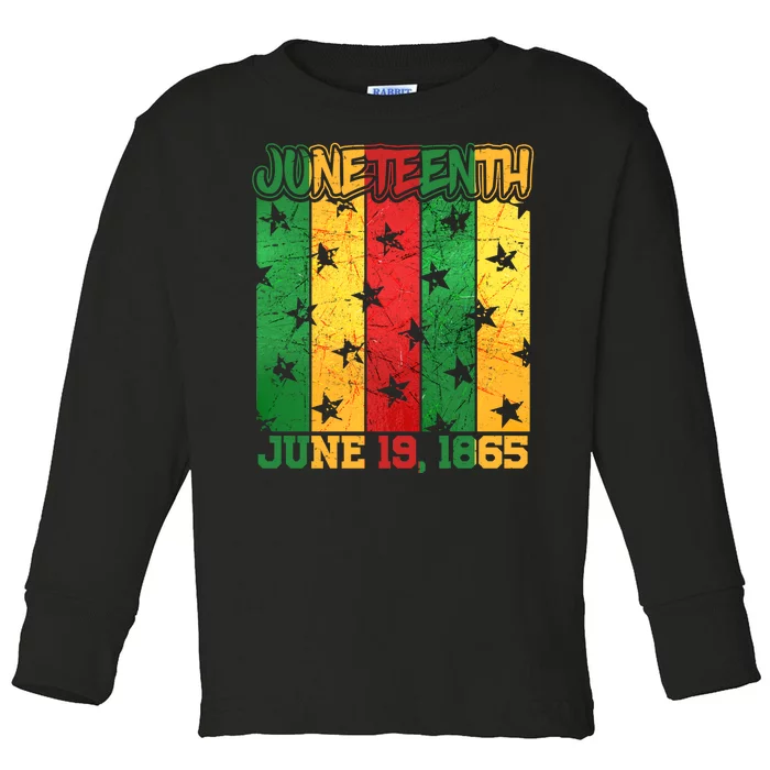 Juneteenth June 19 1865 Traditional Red Gold Green Toddler Long Sleeve Shirt