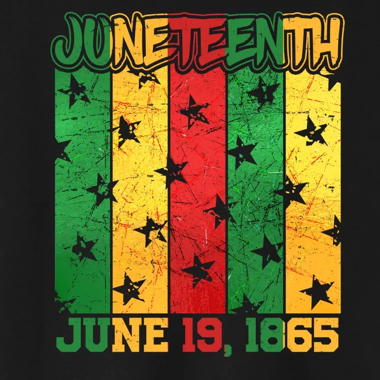 Juneteenth June 19 1865 Traditional Red Gold Green Women's Crop Top Tee