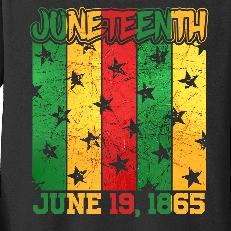 Juneteenth June 19 1865 Traditional Red Gold Green Kids Long Sleeve Shirt