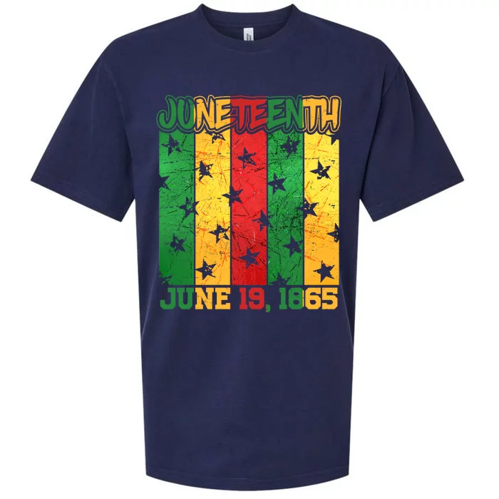 Juneteenth June 19 1865 Traditional Red Gold Green Sueded Cloud Jersey T-Shirt