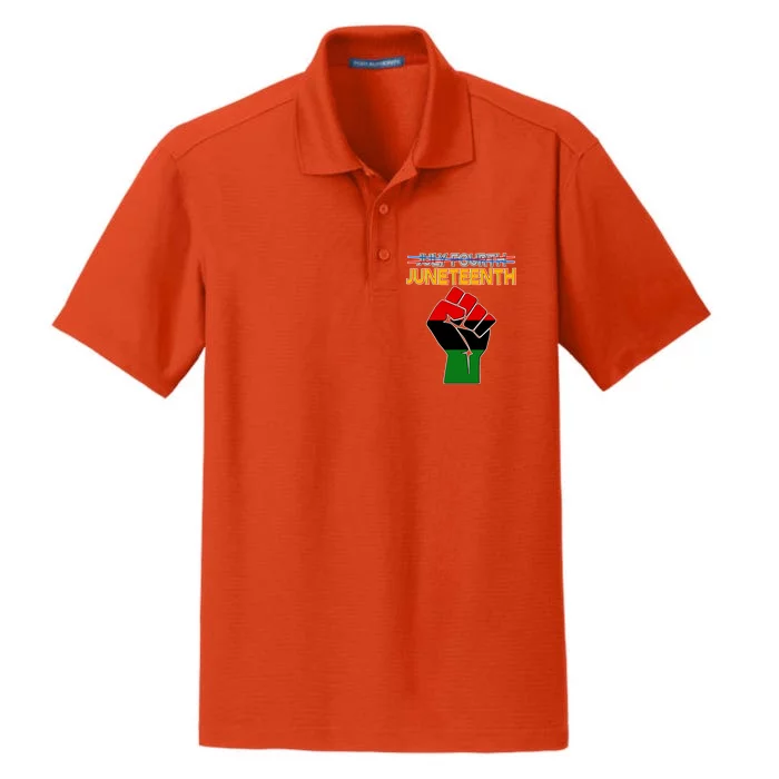 Juneteenth June 19th Traditional Colors Dry Zone Grid Performance Polo