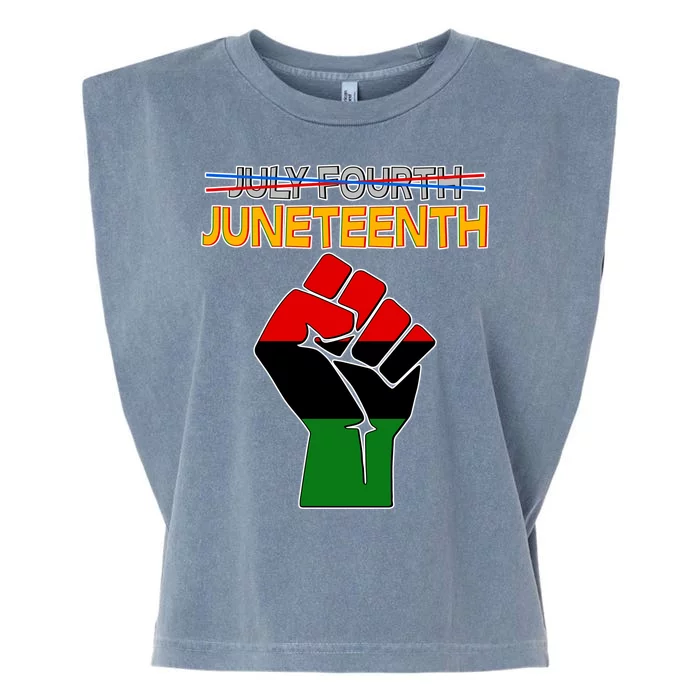 Juneteenth June 19th Traditional Colors Garment-Dyed Women's Muscle Tee