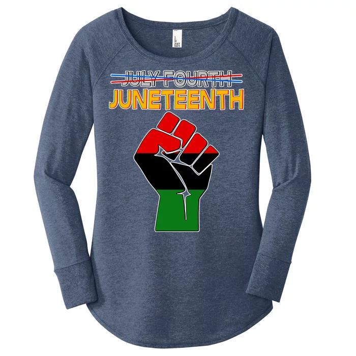 Juneteenth June 19th Traditional Colors Women's Perfect Tri Tunic Long Sleeve Shirt