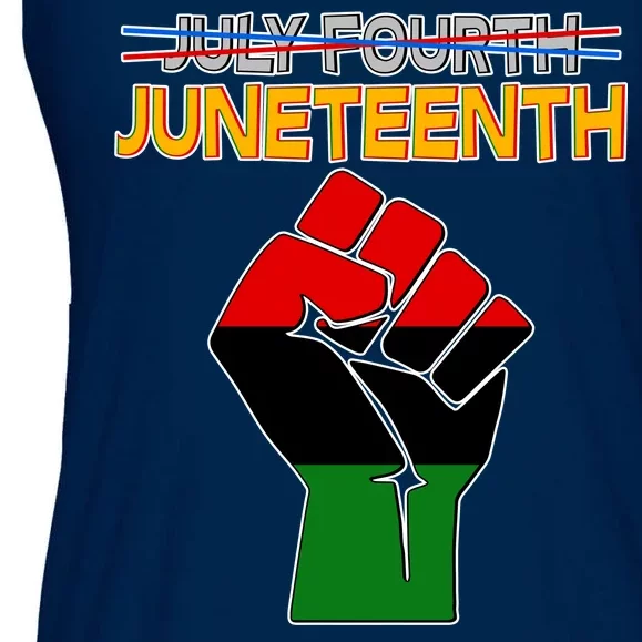 Juneteenth June 19th Traditional Colors Ladies Essential Flowy Tank