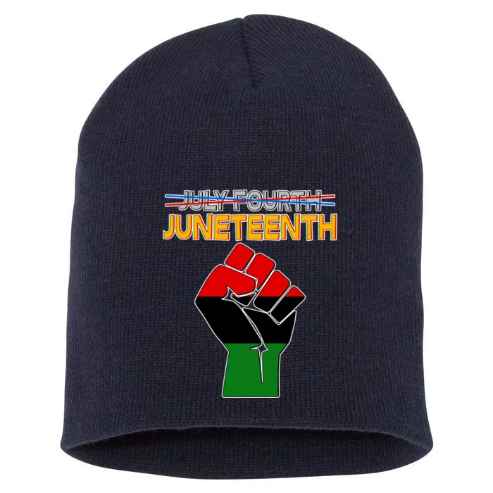 Juneteenth June 19th Traditional Colors Short Acrylic Beanie