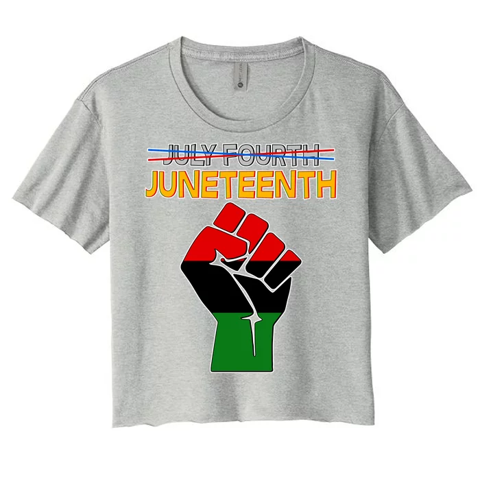 Juneteenth June 19th Traditional Colors Women's Crop Top Tee