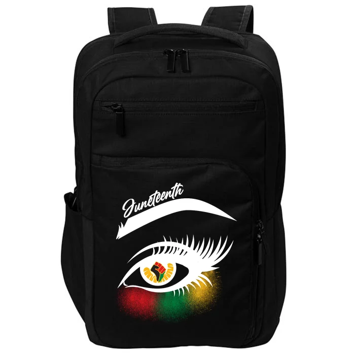 Juneteenth Red Gold Green Eyelashes Impact Tech Backpack