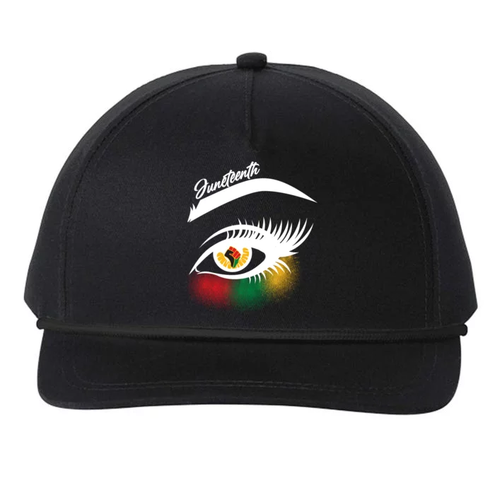 Juneteenth Red Gold Green Eyelashes Snapback Five-Panel Rope Hat