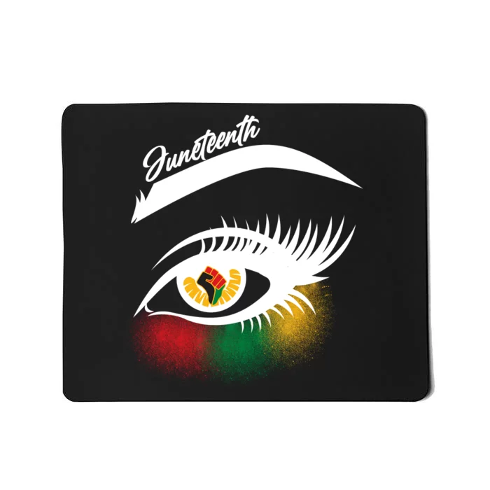 Juneteenth Red Gold Green Eyelashes Mousepad