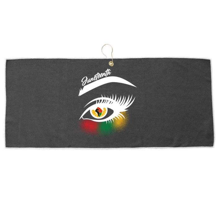 Juneteenth Red Gold Green Eyelashes Large Microfiber Waffle Golf Towel