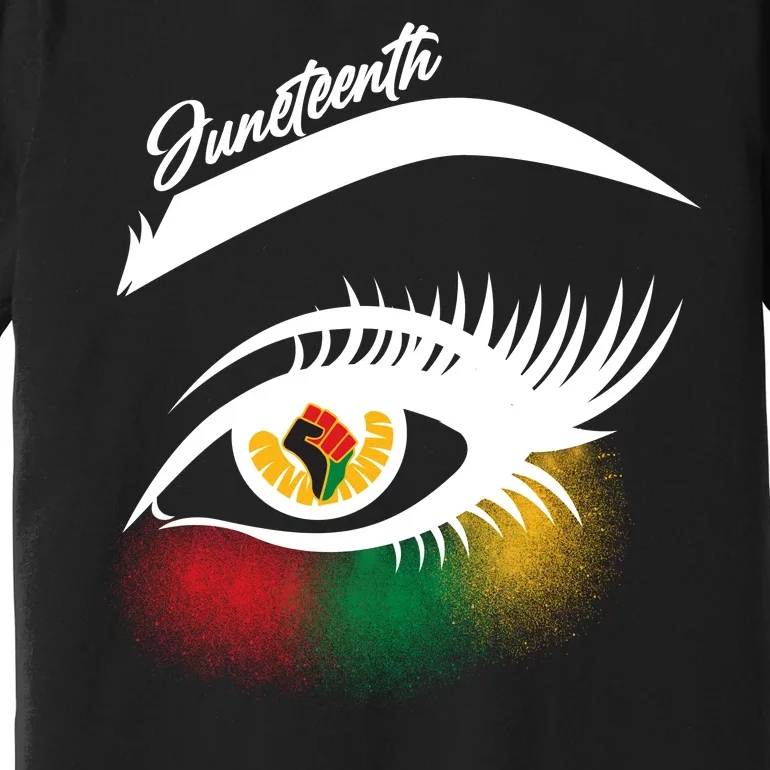 Juneteenth Red Gold Green Eyelashes Premium T-Shirt