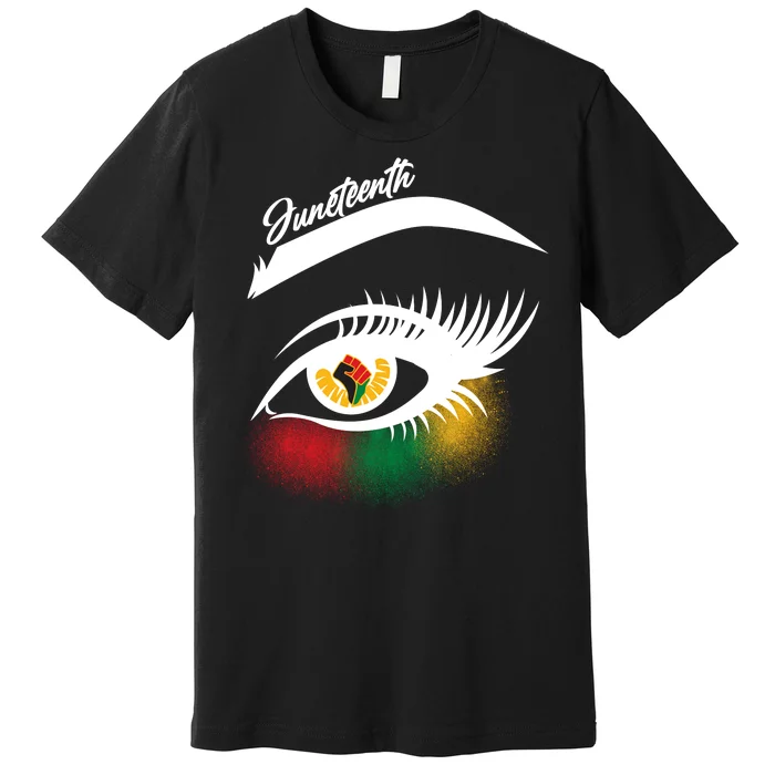 Juneteenth Red Gold Green Eyelashes Premium T-Shirt