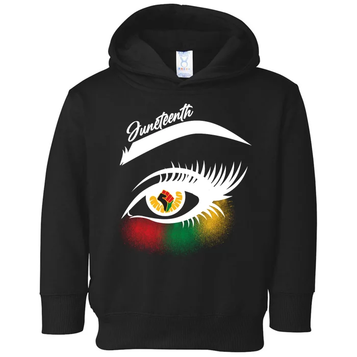 Juneteenth Red Gold Green Eyelashes Toddler Hoodie