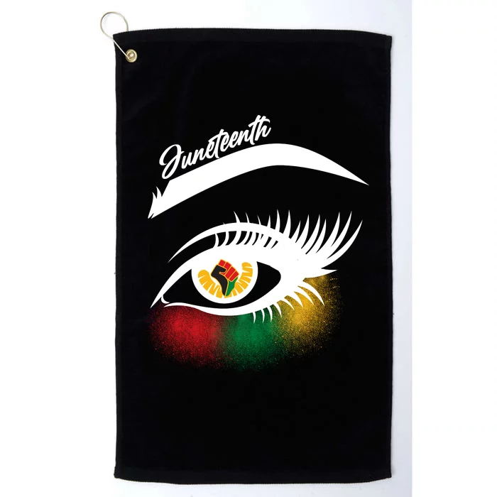 Juneteenth Red Gold Green Eyelashes Platinum Collection Golf Towel