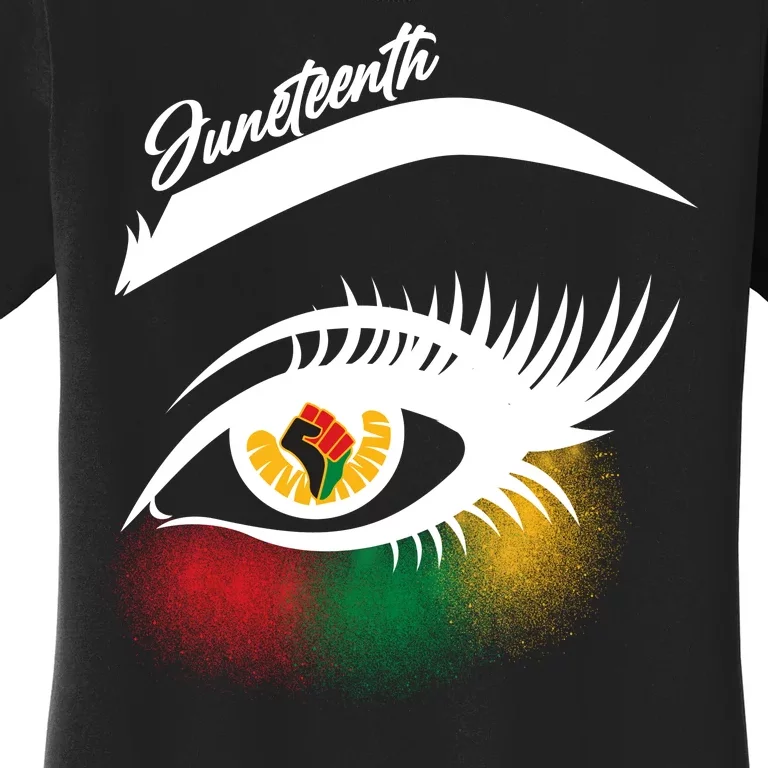 Juneteenth Red Gold Green Eyelashes Women's T-Shirt