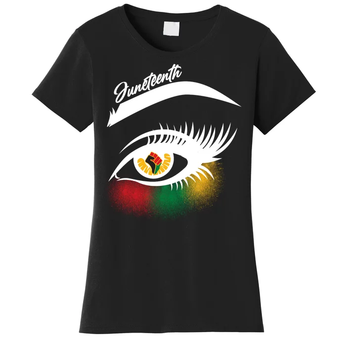 Juneteenth Red Gold Green Eyelashes Women's T-Shirt