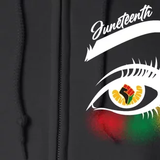 Juneteenth Red Gold Green Eyelashes Full Zip Hoodie