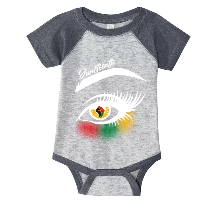 Juneteenth Red Gold Green Eyelashes Infant Baby Jersey Bodysuit