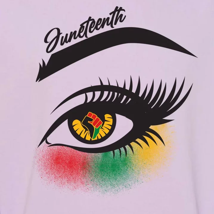 Juneteenth Red Gold Green Eyelashes Garment-Dyed Sweatshirt