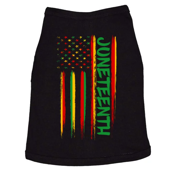 Juneteenth Red Gold Green USA Flag Doggie Tank