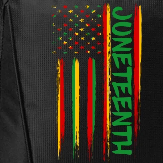 Juneteenth Red Gold Green USA Flag City Backpack